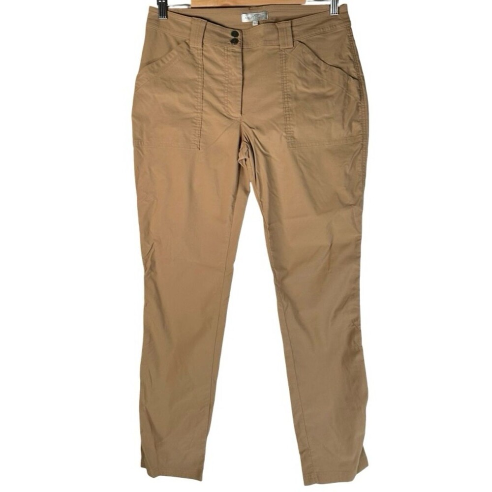 Anatomie Khaki Tan Slim Fit Mid Rise Utility Travel Pants Women’s Size Large